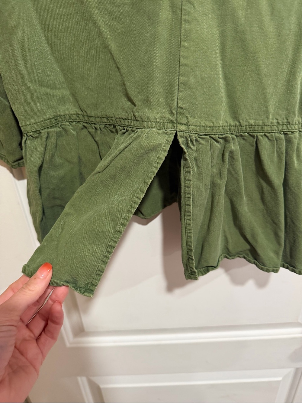 Ariat Olive Embroidered Peplum Women's Top Size Medium - Picture 6 of 9